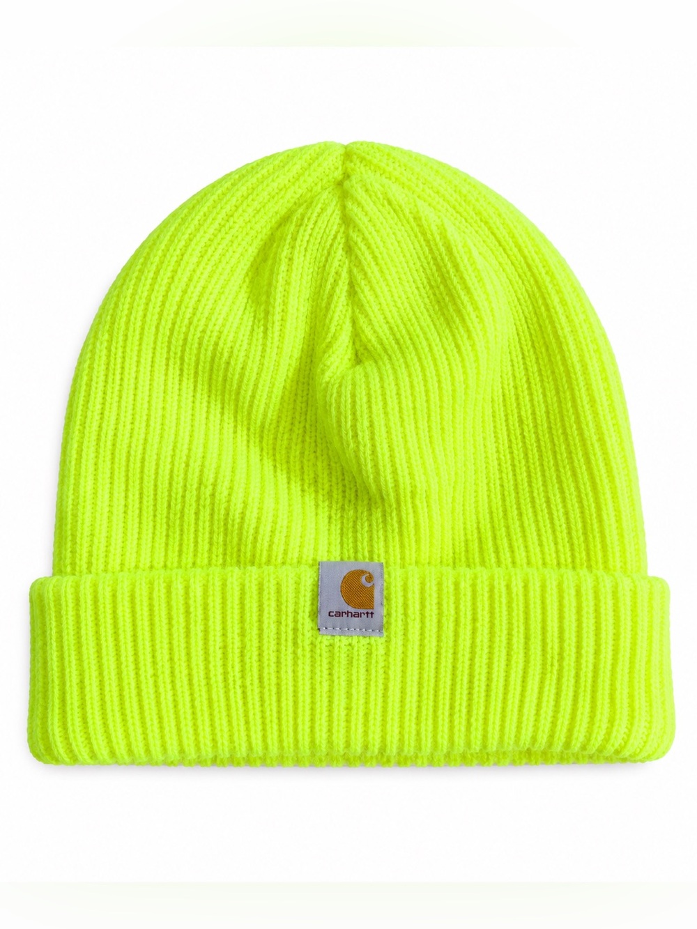 Carhartt Thinsulate Platinum Ribbed Cuffed Beanie Hat Brite Lime Yellow One Size